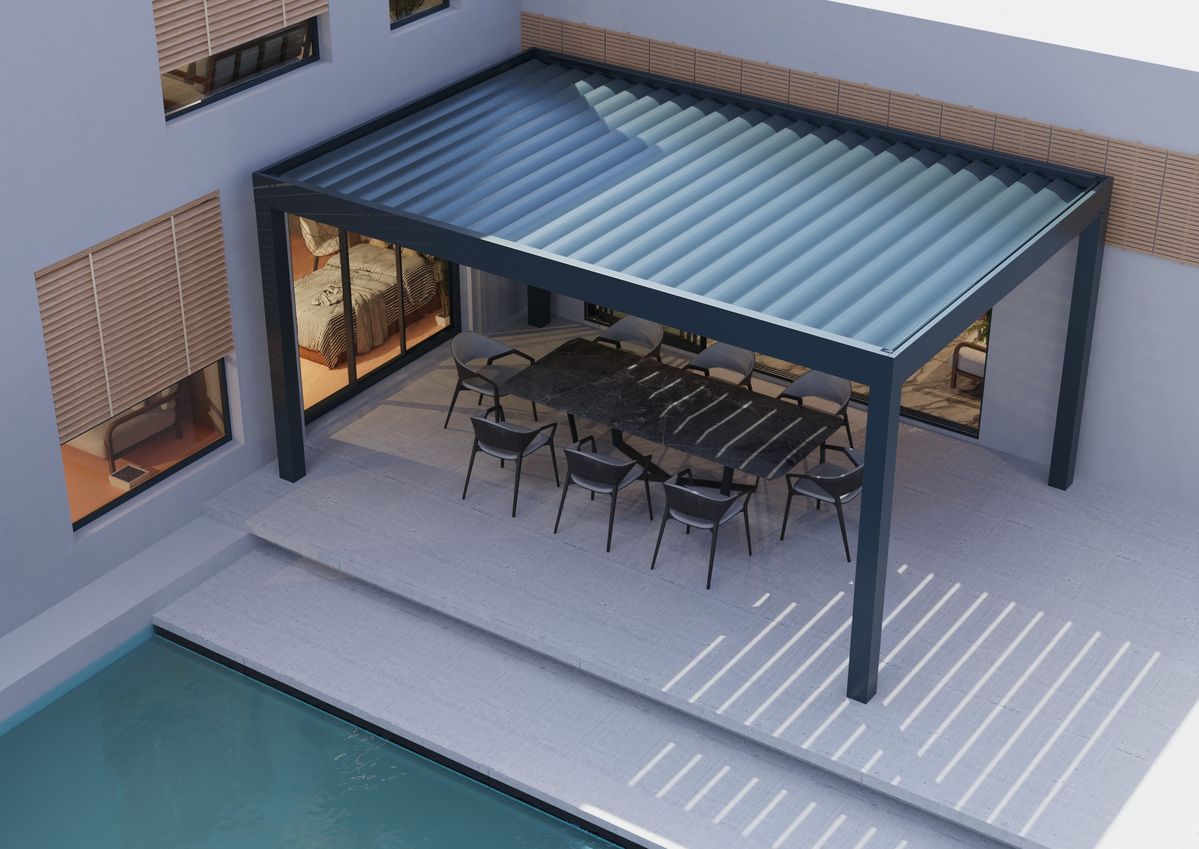 Outdoor Furniture Metal - Pergola Rettangolare da Giardino in Lega