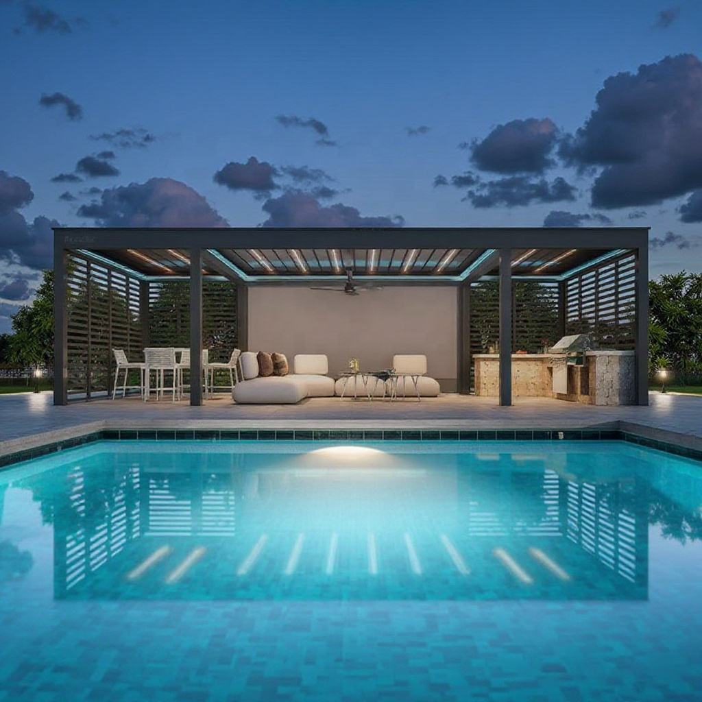 Outdoor Furniture Metal - Pergola Rettangolare in Lega di Alluminio