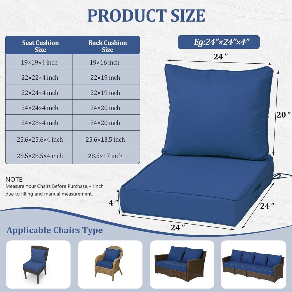 Set di 4 Cuscini Profondi per  - Outdoor Furniture Waterproof recensione e prezzo