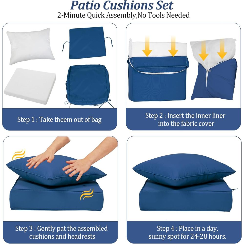 Set di 4 Cuscini Profondi per  - Outdoor Furniture Waterproof recensione e prezzo